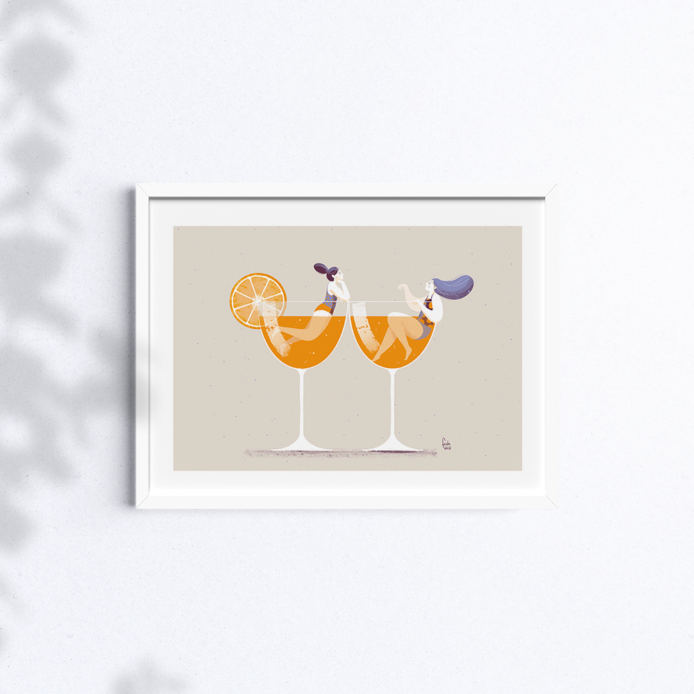 Bicchiere da cocktail, cocktail drink, poster con stampa artistica